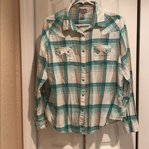 XXL wrangler button down flannel